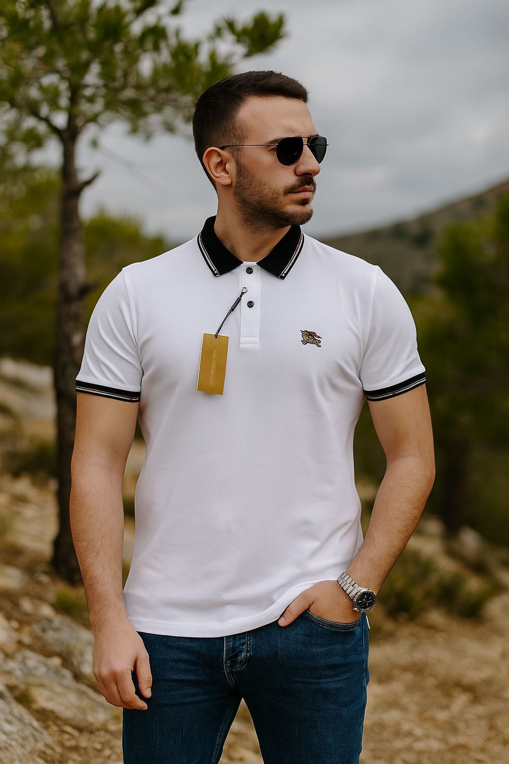 BUR-BERRY WHITE POLO